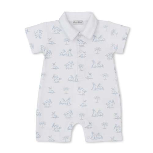 Springtime Bunny Fun Blue Short Playsuit w/ Collar