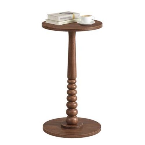 VASAGLE MARIEL Collection - Side Table, Accent Nightstand, Round End Drink Table, Solid Wood Leg, Mid-Century Modern, Chestnut Walnut