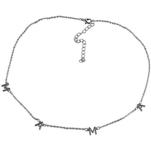 Mama Mommy Letter Choker Collar Necklace 14K Gold Silver Plated Link Chain Mom Mother Clavicle Necklace for Women Wife Mother's Day Statement Jewelry Gifts