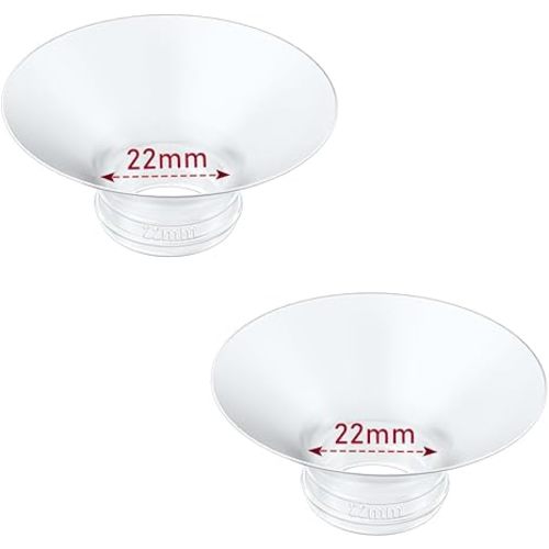 Flange Insert 2PCS 22mm Compatible with Momcozy M9/M6/M5/S12 Pro/V1 Pro/V2 pro, Spectra/Medela/Elvie/NCVI/TSRETE/eufy/Lansinoh/Paruu/MomMed Breast Pump 24mm Shields/Flanges (2pcs-22mm)