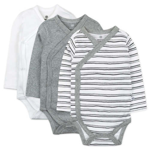 3-Pack Organic Cotton Long Sleeve Side-Snap Bodysuits | Honest Baby Clothing