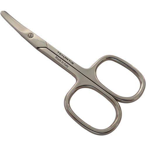 Tenartis Baby Nail Scissors with Curved Blades and Round Tips - Made in Italy (3.5", Nickel)