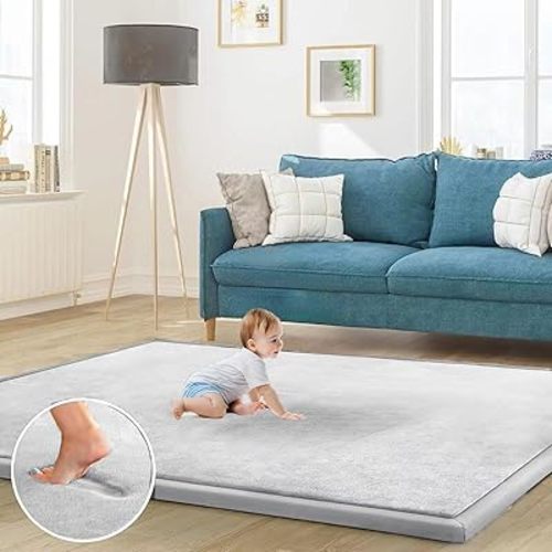 Baby Play Mat for Floor, Thick Memory Foam Tummy Time Mats, Large Non Slip Crawling Mat for Toddlers, Infants, Kids,Yoga Mat, Tatami Mat for Living Room