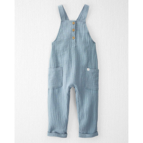 4T Toddler Organic Cotton Gauze Overalls - Blue - Little Planet | Carter's