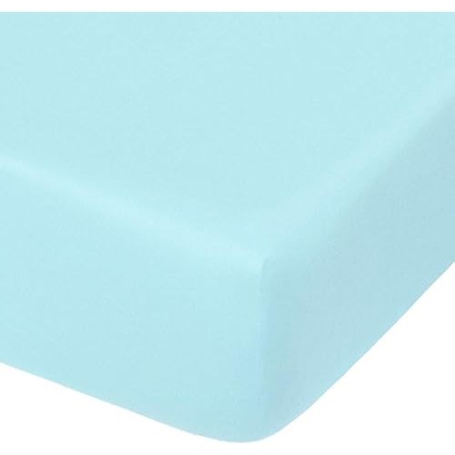 NTBAY 100% Brushed Microfiber Fitted Crib Sheet, Super Soft and Cozy 28x52 Crib Sheet for Standard Crib and Toddler Mattresses, Boys, Girls, Unisex, Aqua, 28x52 Inches