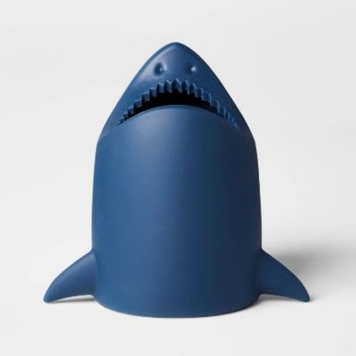 Kids' Toothbrush Holder Shark Blue - Pillowfort™: Fun Bathroom Accessory, Silicone, Animal Pattern