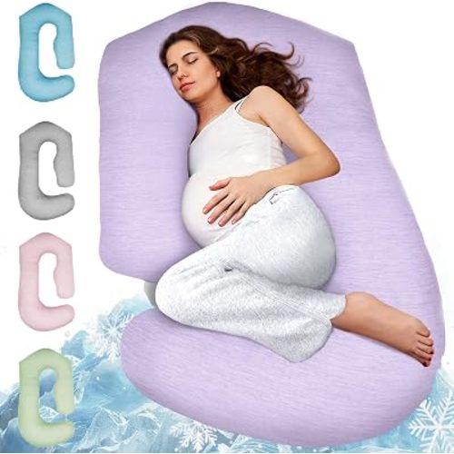 Pregnancy Pillows for Sleeping – 57-Inch Maternity Pillow for Pregnant Women with Removable Washable Cover – Support for Back, Belly, Neck, Legs, & Hips – V C U Shaped Full Body Pillow