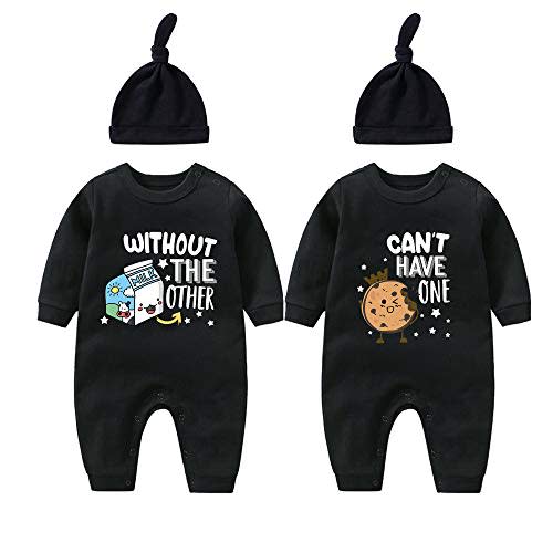 YSCULBUTOL Twins Bodysuits - Milk Infant Clothes Unisex Twin Baby Rompers With Hat