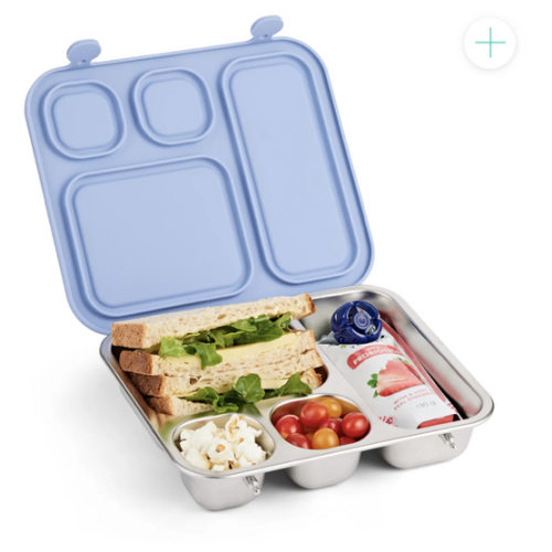Stainless Steel Bento Lunch Box with Silicone Lid (Misty Blue)