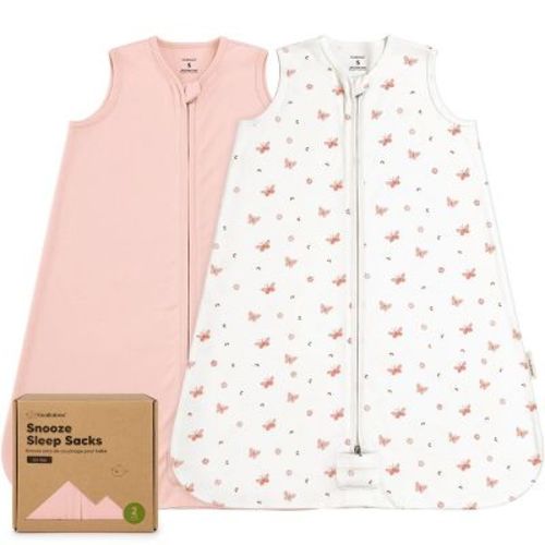 2-Pack Snooze Baby Sleep Sacks, Organic Cotton Wearable Blanket, Soft Toddler Sleeping Bag, Smooth Zipper