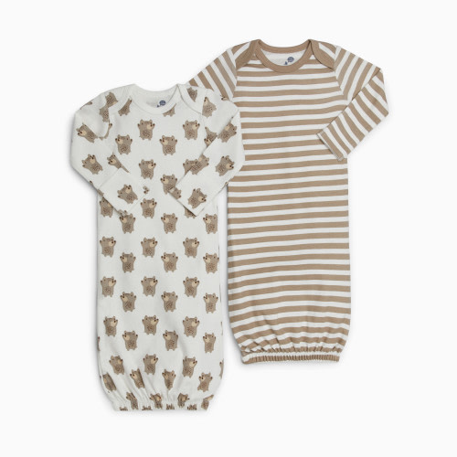 Small Story Gown (2 Pack) - Neutral Bears, 0-6 M