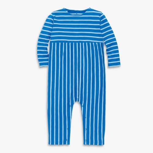 Baby long sleeve explorer romper in stripe | Primary.com