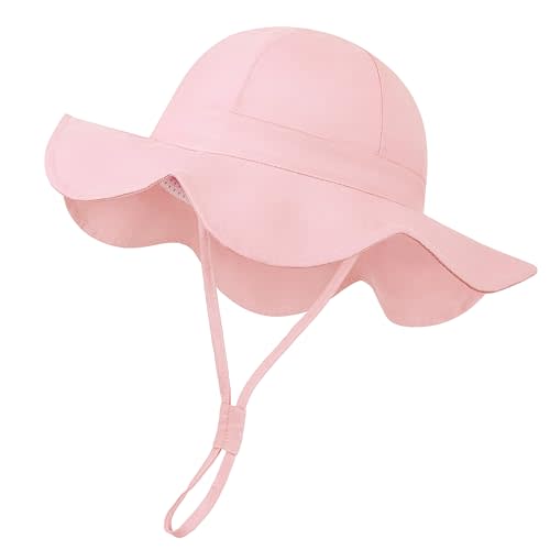 Baby Girl Sun Hat Toddler Summer Bucket Hats UPF 50+ Hat for Infant Girl Beach Hat with Wide Brim 0-6T