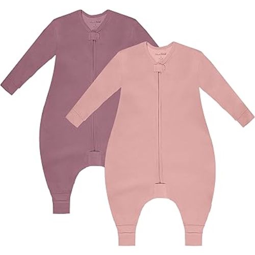 Mama Cheetah Toddler Sleep Sack with Feet, Long Sleeve 0.5 TOG Organic Cotton Baby Sleeping Bag with Legs, Wearable Blanket for Walkers w/ 2-Way Zipper, Toddler Blanket for Girls & Boys 2T