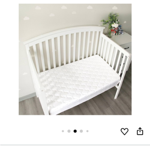 Crib Mattress Protector Sheets Fitted Waterproof Crib Mattress Pad Cover, Noiseless & Machine Wash 100% Absorbent Crib/Toddler Mattress Protector Sheet Quilted, White, 52" x 28"