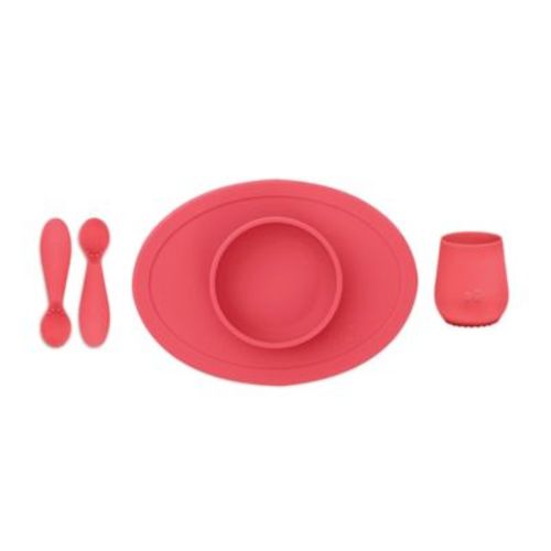 ezpz™ 4-Piece First Foods Set in Red - CORAL - 3 PIECE