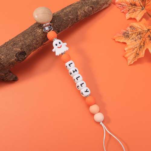 Halloween Personalized Pacifier Clip, Fall Pacifier Clip, Baby Shower, Newborn Gift, Special Baby Gift, First Halloween, Ghost, Spooky
