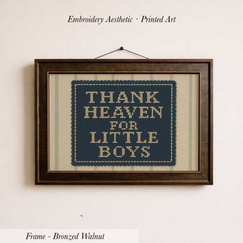 Thank Heaven For Little Boys Print ∙ Vintage Nursery Wall Art ∙ 1641