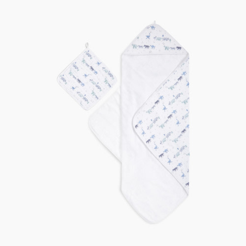 Aden + Anais Muslin Hooded Towel And Wash Cloth Set - Rising Star