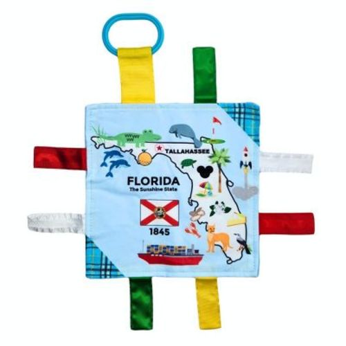 Baby Jack The Learning Lovey Florida State Tag Crinkle Square Toy That Teaches Facts 8" x 8"
