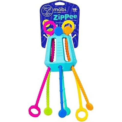 Mobi Zippee Activity Toy - Sensory Activities for Toddlers and Kids, BPA-Free & Food Grade Silicone, Montessori Learning Games for Ages +1 (Original)