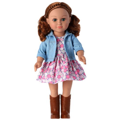 My Life As Peyton 18-Inch Posable Fashion Doll with Red Hair, Green Eyes, Floral Dress, Denim Jacket & Boots