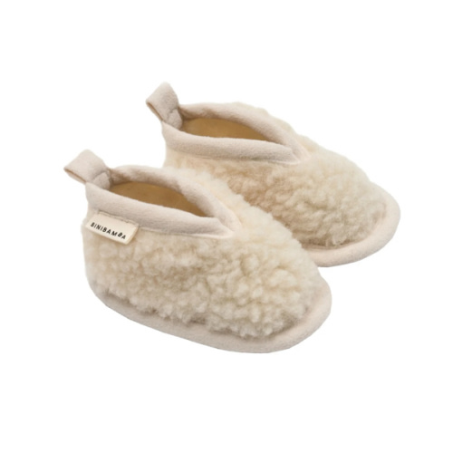 Baby Sheepskin Booties - Sheepskin Leather Soled Booties in "Milk" – BINIBAMBA