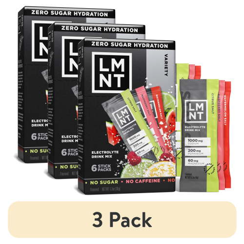 (3 pack) LMNT Zero Sugar Electrolyte Drink Mix - Variety Pack - 6ct