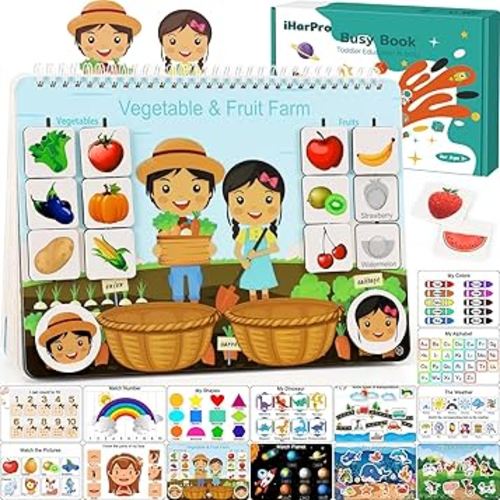 Busy Book for Toddlers, Montessori Toys for 3 4 5 6 Years Old, Autism Sensory Educational Toys, Toddler Preschool Learning Activity Binder and Early Books - for Boys & Girls Develops Fine Motor Skills