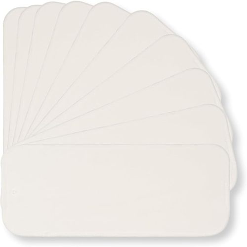 Nora's Nursery 5-Layer Cotton Inserts – 10 Pack with Snaps | Super Absorbent, Reusable & Washable Diaper Liners | Leak-Proof Cloth Diaper Inserts for Overnight Comfort and Protection