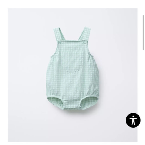 GINGHAM ROMPER - Sea green | ZARA United States