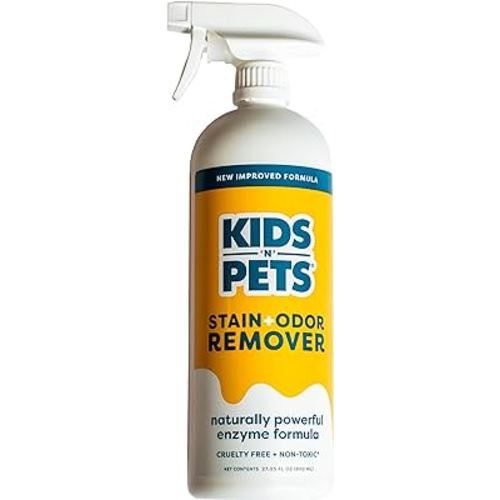 KIDS 'N' PETS - Instant All-Purpose Stain & Odor Remover – 27 fl oz - Permanently Eliminates Tough Stains & Odors – Even Urine Odors - No Harsh Chemicals, Non-Toxic & Child Safe, Multi-Color