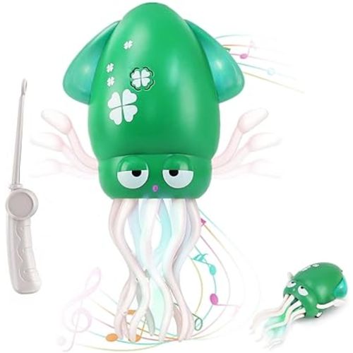 YRIOWMI Dancing Octopus Baby Toy, Tummy Time Toys, Rechargeable Crawling Squid with Music and Light, Electric Interactive Octopus Toy for Birthday for 1 2 3 4 5 6 Year Old Boys Girls (Mint Green)