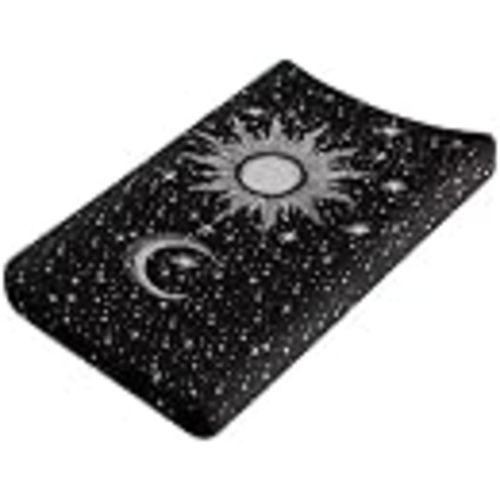 Moon Star and Sun Changing Pad Cover for Baby Girls Diaper Changing Pad Covers 32”x16” Newborn Infant Changing Table Sheet Changing Mat Covers Ultra Soft, Black