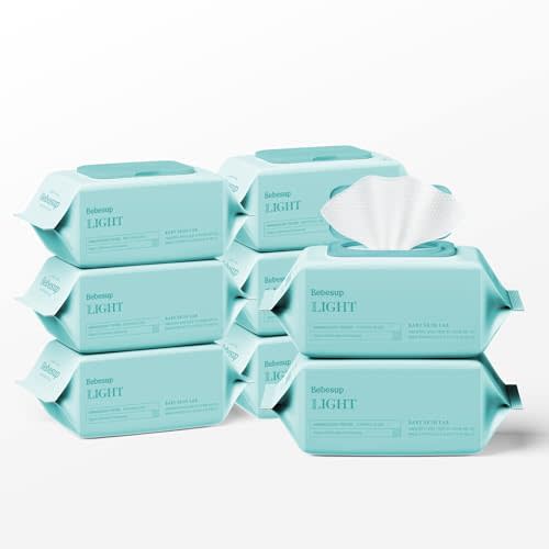 BEBESU-베베숲 Korea's #1 Light Baby Wipes - Safe even for Atopic Skin Hypoallergenic Water-Based Unscented Alcohol & Paraben-Free Organic Flip-Top Plant Based Organic Baby Wipes (640 Count 8 Packs)