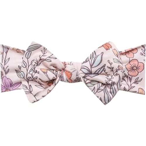 Copper Pearl Baby Stretchy Soft Knit Headband Bow Flora