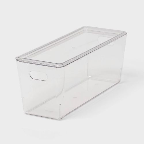 5L Stacking Clear Bin with Lid - Brightroom™: PET, Stackable, Universal Storage, Handles, 13.77" x 5.11"