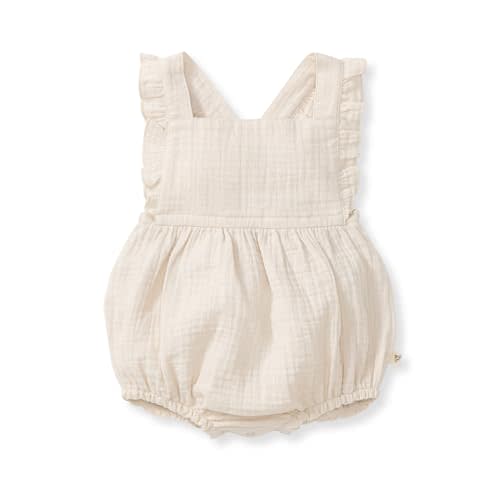 Burt's Bees Baby Baby Girls' Romper, 100% Organic Cotton One-piece Bubble Shortall and Layette Set Girl Outfit