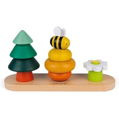 Janod - World Wildlife Federation Series – Wood Forest Stacking Toy – 11 Piece Set - Ages 12 Months+ - J08635