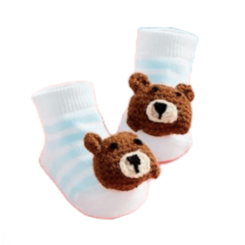Crochet Rattle Toe Socks | Bear
