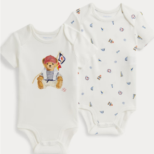 Polo Bear Cotton Bodysuit 2-Pack