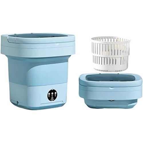 Portable Washing Machine, Mini Washer,11L Upgraded Large Capacity Foldable Washer.Deep Cleaning of Underwear, Baby Clothes and Other Small Clothes.Suitable for Apartments, Dormitories, Hotels.(Blue)