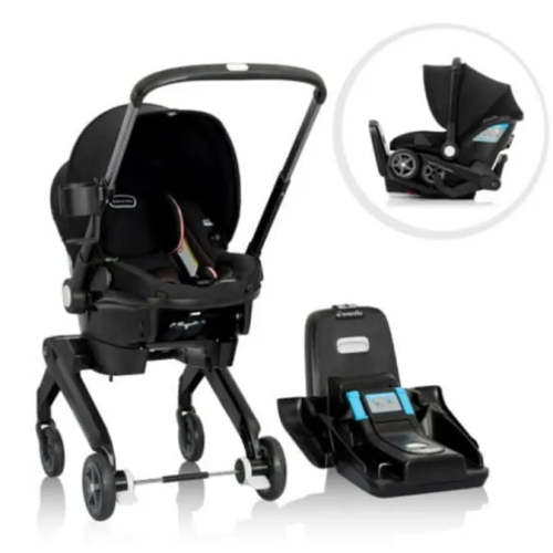Evenflo Shyft DualRide with Carryall Storage Infant Car Seat and Stroller Combo (Ayer Pink)