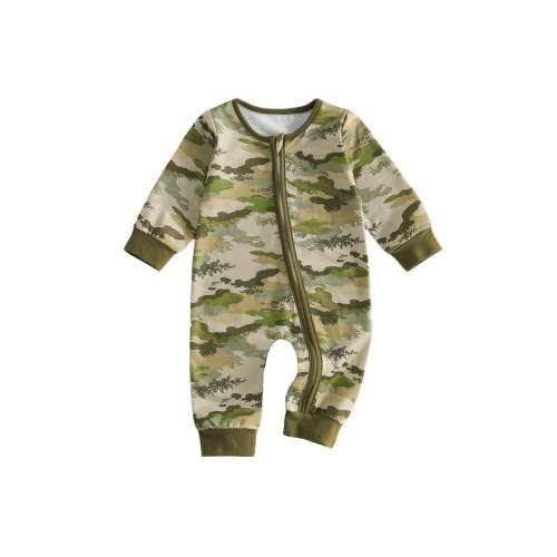 Cenuakty Baby Boys Jumpsuit, Long Sleeve Camouflage Zipped Casual Autumn Newborn Romper Clothes