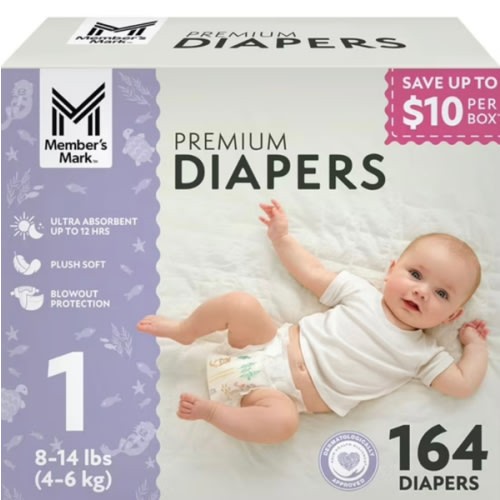 Member's Mark Premium Baby Diapers, Sizes Newborn - 8 - Samsclub.com