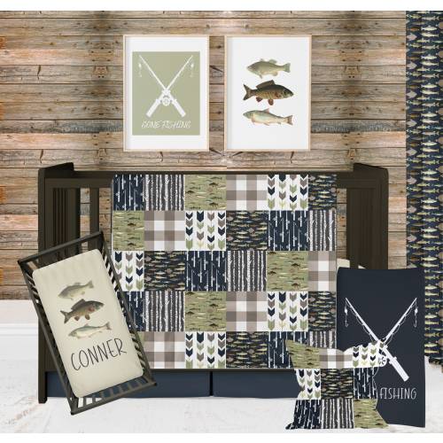 Fishing Nursery Crib Bedding Set