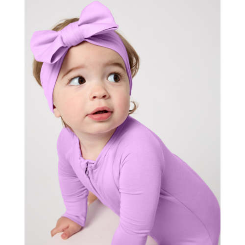 Soft Wisteria Luxe Bow Headband | Little Sleepies
