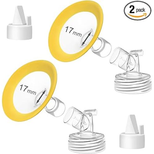 PumpMom-us 17mm Flanges Compatible with Spectra S2 S1 9 Plus Synergy Gold Pump Parts, Replacement 17 mm Breast Pumps Shield Accessories for Spectra Flange