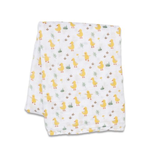 Lulujo - Swaddle Blanket Muslin Cotton - Ducks