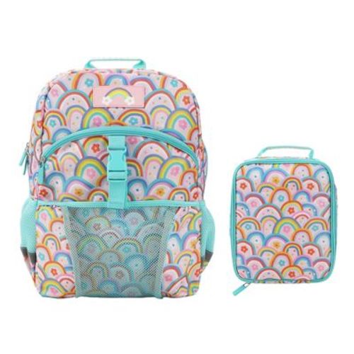 Colorful Rainbow Collage 2-Piece 16" Backpack & Lunch Kit Set